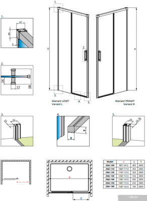 Radaway Idea Black DWJ 100R