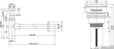 Wellsee Drainage System 182120003 (сифон, донный клапан, матовый черный)