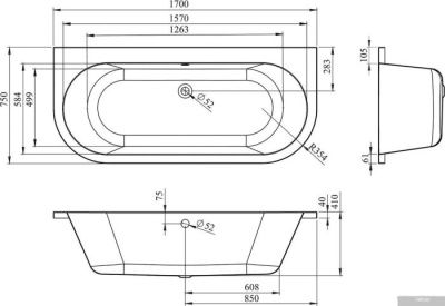 Ванна Lavinia Boho Art 170x75 37080075