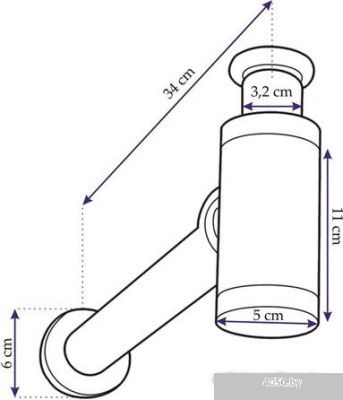 Сифон Rea Хром с клапаном Klik-Klak (без перелива)