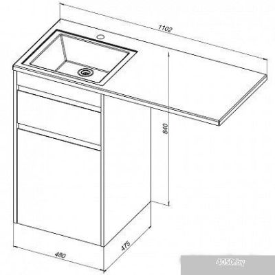 Aquanet Тумба Токио 48 с умывальником Даллас 110 R 00239299 (белый)