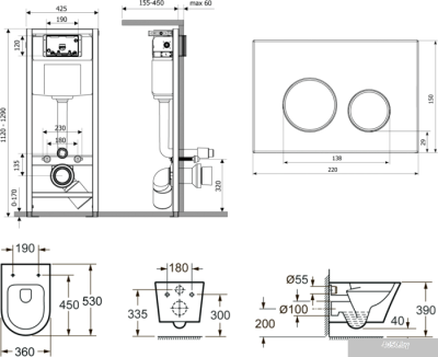 Унитаз Lavinia Boho Relfix Biore Rimless 7 в 1 87050188 (черный пластик)