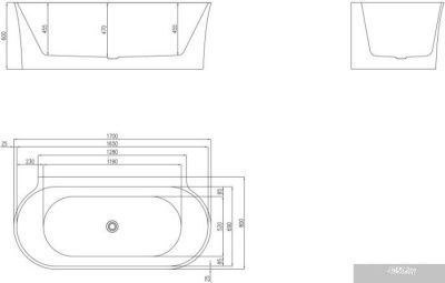 Ванна BelBagno BB409-1700-800 170x80