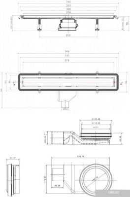 Трап/канал Pestan Confluo Premium Black Glass Line 300 Gold