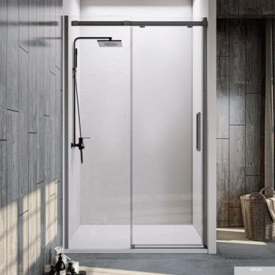 Veconi 120x195 VN70GR-120-01-C4 (стекло прозрачное/брашированный графит)