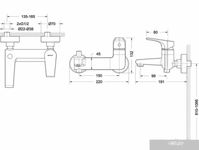 Смеситель Bravat Vega F6119177CP-01