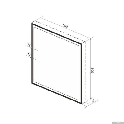 Wellsee Зеркало с фронтальной LED-подсветкой 7 Rays' Spectrum 172200450, 80 х 80 см (с сенсором и ре