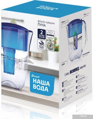 Кувшин ECOSOFT Наша Вода Луна 3,5 л (синий) FMVLUNAB
