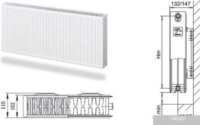 Стальной панельный радиатор Лемакс Compact 22 500x1100