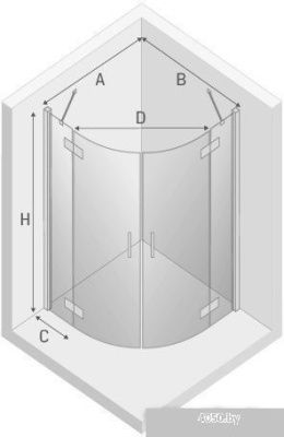 Душевой уголок NEW TRENDY New Merana 80x80 K-0330 (прозрачное стекло)