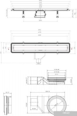 Трап/канал Pestan Confluo Premium Black Glass Line 450 Gold