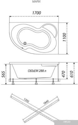 Triton Мари гидромассажная 170х110L Стандарт