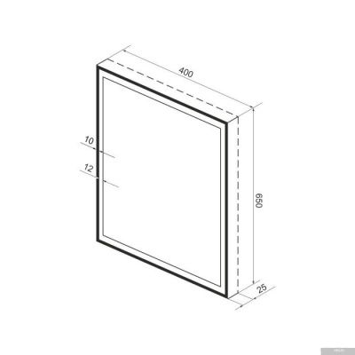 Wellsee Зеркало с фронтальной LED-подсветкой 7 Rays' Spectrum 172201120, 40 х 65 см (с сенсором и ре