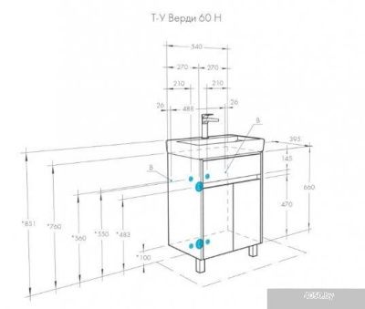 Акватон Тумба с умывальником Верди 60 1A2077K1VDAV0