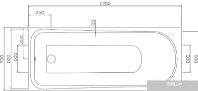Ванна AM.PM W80A-170-070W-A 170x70 (с каркасом)