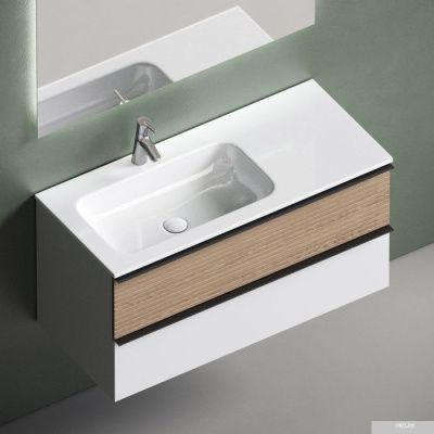 Sancos Тумба под умывальник Delta DL100LW (дуб светлый/графит)