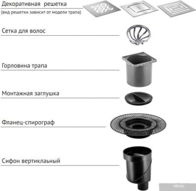 Berges Wasserhaus Platz Norma 150x150 090059 (матовый хром)
