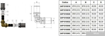 APE Колено 32x90° [3AP1510032]