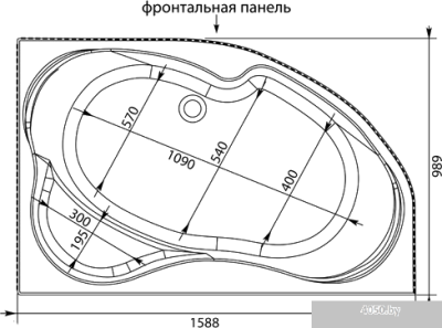 Ванна Aquanet Capri 160x100 R