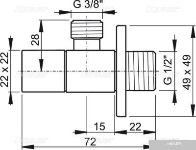Alcaplast Угловой вентиль 1/2x3/8 ARV002