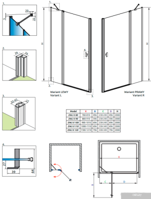 Radaway Nes Black DWJ II 90 L