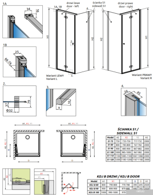 Radaway Fuenta New KDJ S1 90 (хром/прозрачное)