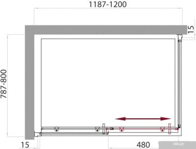 Душевой уголок BelBagno UNO-AH-1-120/80-C-Cr 120x80 (прозрачное стекло)
