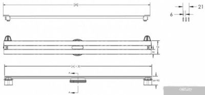 Berges Wasserhaus Super Slim 400 090077 (матовый хром)