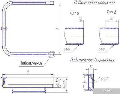 Полотенцесушитель Gloss & Reiter П. 50x50 (3/4