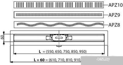 Трап/канал Alcaplast APZ9-850M