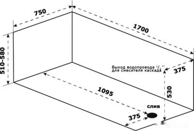 Ванна BAS Толедо 170x75