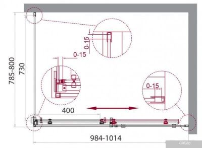 BelBagno ACQUA-AH-1-100/80-C-Cr (прозрачное стекло)