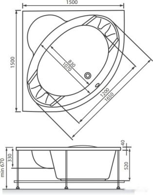 Ванна Vayer Kaliope 150x150