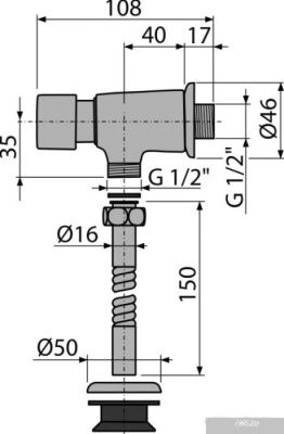Alcaplast Кнопочный сливной вентиль 1/2 ATS001