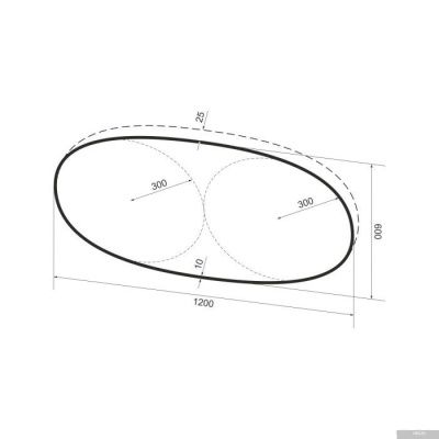 Wellsee Зеркало с фоновой LED-подсветкой 7 Rays' Spectrum 172201570, 120 х 60 см (с сенсором и регул