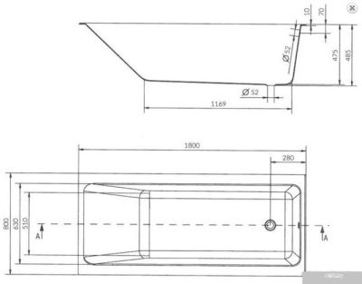 Ванна Cersanit Crea 180x80