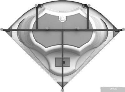 Ванна Vannesa Сандра 149x149 2-78-0-0-1-221 (с экраном и каркасом)