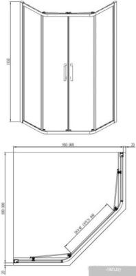 Adema Glass Line Penta-90 (тонированное стекло)
