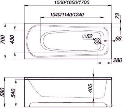 Ванна Domani-Spa Europa 170x70
