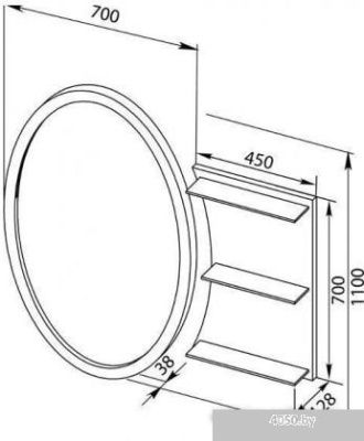 Aquanet Зеркало Опера/Сопрано L/R 70 00212365 (белый)