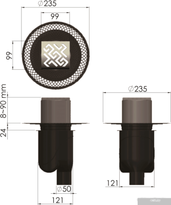 Berges Wasserhaus Platz Antik 100x100 092060 (золото глянец)