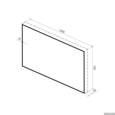 Wellsee Зеркало с фоновой LED-подсветкой 7 Rays' Spectrum 172201050, 120 х 70 см (с сенсором и регул