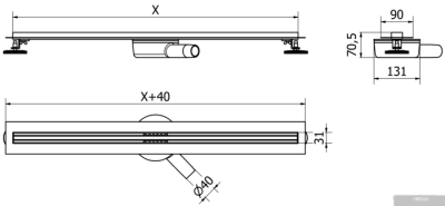 Mexen Flat 360 Slim Chrome 1041130