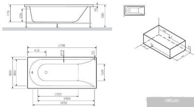 Ванна AM.PM Spirit W72A-180-080W-A2 (с каркасом)