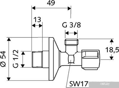 Schell Вентиль горизонтальный для смесителя 1/2x3/8 05 212 06 99