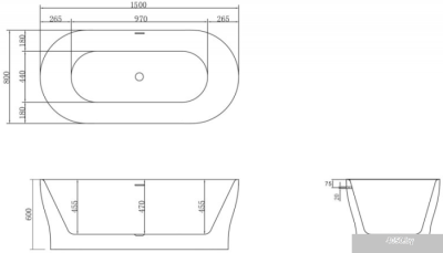 Ванна BelBagno BB405 150x80