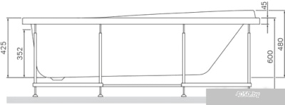 Ванна AM.PM W80A-170-070W-A 170x70 (с каркасом и экраном)