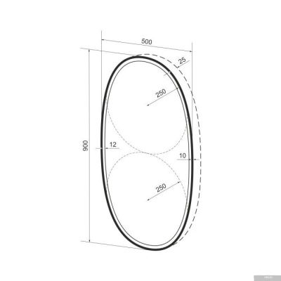 Wellsee Зеркало с фронтальной LED-подсветкой 7 Rays' Spectrum 172201600, 50 х 90 см (с сенсором и ре