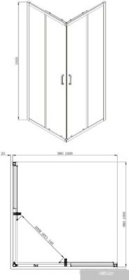 Adema Glass Line Vierkant-100 (тонированное стекло)