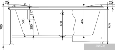 Ванна Aquanet Capri 170x110 R (с каркасом)